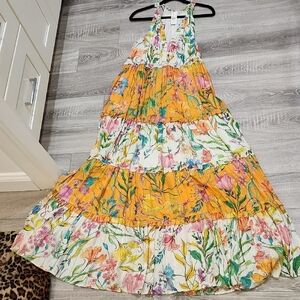 Anthropologie Multicolor Floral Maxi Dress